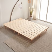 수오 올피노 소나무 원목 침대 프레임 평상형_매트별도 SS/Q, 천연도료 내추럴(WH-O-128Q) 퀸
