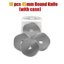 원단커터기 커팅 로타리 커터 28mm 원형 컷 블레이드 패치 워크 롤러 휠 라운드 나이프 패브릭 가죽 공예 D, 04 10pcs 45mm blade, 10개