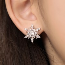[수앤수]눈꽃 은침크리스탈귀걸이 (19E955)