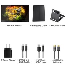 휴대용모니터 랩탑 포터블 Bimawen 4K 휴대용 모니터 12.5 인치 UHD IPS AAAAA + 3840x2160 모니터 프레임 100% 어도비 RGB HDR 스피커 H, 4.4K 12.5 Inch - 미국 플러그