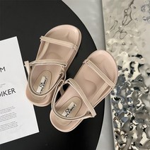 레오파드 버클 캐주얼 로마 샌들 여성 슬림핏 슬립온 스트랩 습기