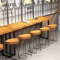 카페 원목 아일랜드홈바 인테리어 홈바 테이블 세트 좁고 긴 보조주방, 120 x 40 x 105 판 두께 5cm