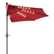 반원형 벽면 파라솔 최적의 테라스파라솔 옥상 정원 전원주택 그늘막, 300x150cm, 와인 LED 받침대 없음