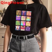 거꾸로타는화목난로기묘한 것들 거꾸로 일레븐 톱 티셔츠 여성 커플 의류 일본 2020 하라주쿠 여름 탑 미적, 04 90297_01 XS