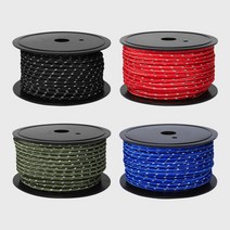 KOOLMAN(쿨맨) 다용도 반사 캠핑 타프 스트링 6mm 30M, 반사 스트링 (6mm x 30M) - 블랙