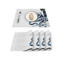 TKFDC 4/6pcs Set Table Mats Printed Cotton Linen Napkin Kitchen Accessories Home Party Decorative Pl, 6 PCS_Onecolor