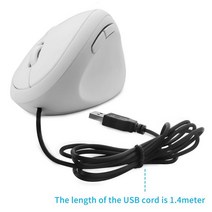 버티컬마우스 수직 인체 공학적 무선 마우스 USB 광학 미니 게이머 노트북 PC 컴퓨터 태블릿에 대한 작은, 04 White wired
