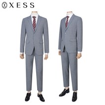 제스 (제스) 체크 텍스쳐 패턴 수트세트(X0BJA2205_S)