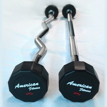 아메리칸 헬스 12각 고정식 바벨 10kg~30kg 일자바 컬바, (일자) 10kg