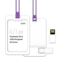 레빗 IU1 사원증 USB2.0 메모리 카드홀더 바이올렛, 32GB