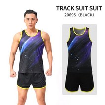 러닝복 마라톤복 남성용 러닝 운동복 트랙 및 필드 슈트 통기성 마라톤 스포츠웨어 조끼 반바지 팀 세트, XL, Black Thanks
