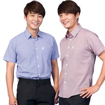 웰컴가운 SE138 체크 반팔 와이셔츠 여름 남방 셔츠 유니폼