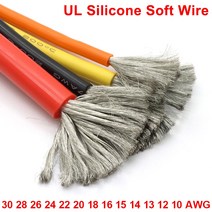 1M/5M 내열 케이블 30 28 26 24 22 20 18 16 15 14 13 12 10 AWG 울트라 소프트 실리콘 와이어 고온 플렉, 01 5 Meters_02 28AWG, 04 빨간