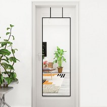 only 예은by디자인 / 간편설치 특대형 인테리어 도어훅 전신 벽 거울 스탠드 전신경, 블랙(50x160cm)