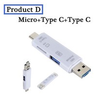 카드리더기 usb sd card YIGETOHDE OTG 마이크로 SD 카드 리더 USB 3.0 2.0 어댑터 플, 04 USB 3.0 3 in 1 white