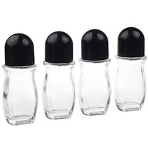 Eco-Fused 4-Pack Refillable Glass Roll-On Deodorant Bottles - 1.7 Oz (50 ml) - Leak-Proof with Twist, 1, 기타