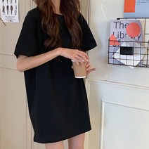 여성 기본 무지 박스티 루즈핏 일상룩 이너 코디
