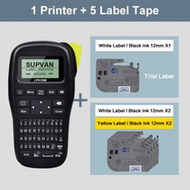 네임스티커 라벨 프린터 supvan 휴대용 기계 미니 메이커 기계 열전달 인쇄 기계, lp5120m 12mm 와이 5, 협력사