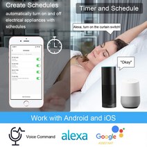스마트홈 Tuya 스마트 라이프 WiFi 커튼 스위치 실버 전동 블라인드 롤러 셔터 Google 홈 Alexa 음성 제어, 한개옵션0