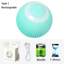 어질리티 야외 강아지 스마트 고양이 장난감 전기 공 자동 롤링 공 대화 형 실내 놀이용 자기 이동, 01 Smart ball green