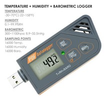 디지털 USB 데이터 로거 습도 온도 및 압력 기압 게이지 방수 PDF EXCEL 보고서 LED 표시기, One Color_One Size, One Color_One Size, One Color