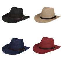 쿨 클래식 천연 마 카우보이 인디아나존스모자 남자중절모 승마모자