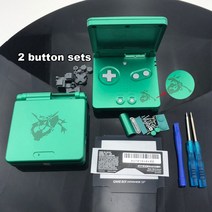 GameBoy Advance SP Classic Green Rayquaza 한정판 GBA 하우징 케이스 커버 나사 용 교체 쉘, [01] Green Rayquaza