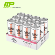 MusclePharm Fitmiss 에너지 드링크 12캔 머슬팜 무설탕 운동 전 중 부스터, 355 ml, 12개, 파인애플 코코넛