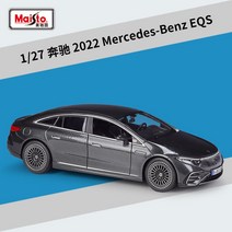 벤츠 다이캐스트 모형 장난감 Maisto 1:27 2022 메르세데스-벤츠 EQS 합금 새로운 에너지 자동차 모델 금속 차량 모델 시뮬레이션 어린이 선물, 회색