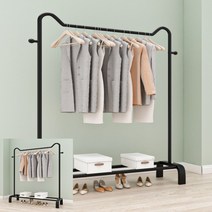 디앤씨공작소 블랙 스탠드옷걸이 150 스탠드행거옷걸이 옷정리함 스탠딩옷걸이