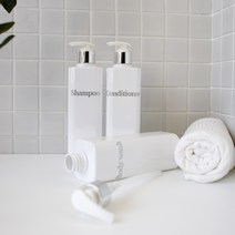 부르크 사각 500ml 욕실 디스펜서 샴푸통, 투명 골드, HAIR CONDITIONER