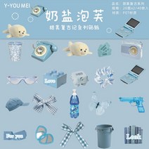 오브젝트스티커 힙한 다꾸팩 레터링 투명 흑백 포인트 스티커 다꾸세트 MOHAMM일상 생활 장식용 애완 동물 레트로 귀여운 만화 40 장DIY 플래너 재료인사말 카드 822EA 1, 04 D