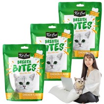 킷캣 브레쓰바이트 고양이 덴탈 치석제거 이빨과자 마약간식, 3팩, 닭고기맛 60g