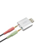 USB 사운드카드 마이크 헤드셋 헤드폰 노트북 PC 연결 오디오 컨버터 외장형, 단일모델