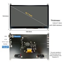 서브모니터 소형 포터블 보조 모니터 라즈베리 파이 4 LCD 디스플레이 10 인치 IPS HDMI 터치 스크린 1024x600 10.1 Didplay PC RPI 3, [01] With Speakers