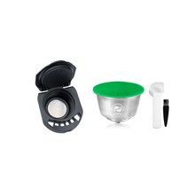 icafilas 재사용 가능한 커피 캡슐 for nescafe dolce gusto 스테인레스 스틸 필터 포드 어댑터 리필 홀더 piccolo x amp 천재, 2-사진으로