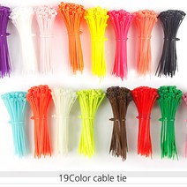 케이블타이 컬러 브라운 200mm선정리 전선 정리 고정 홀더 컴퓨터 100개(1봉), 오렌지