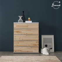 데이지 3단 5단 슬림 와이드 삼나무 편백나무 원목 서랍장, 화이트 삼나무