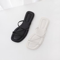슬림 사선 스트랩 플랫 슬리퍼(2.0cm) 9216