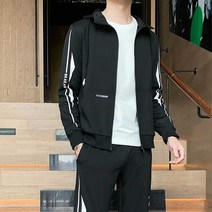 남자 후드티 허리 밴딩 바지 세트 홈웨어 트레이닝복