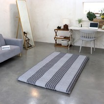 양면누빔 바닥에 까는 3단 접이식 라인 요매트(매트커버+매트솜 포함) S/SS/Q 자체제작, 라인 그레이