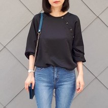 블랙 블라우스 노카라 30대 40대 미시 66 77 88 빅사이즈 오피스룩 루즈핏 결혼식 하객 마담