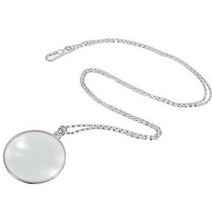 여성 쥬얼리에 대한 5x 돋보기 펜던트 골드 도금 체인 목걸이와 장식 Monocle 목걸이, [02] Silver