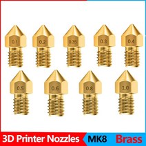 Anet A8 Makerbot MK8 Creality CR-10 S4 S5 Ender 3 3Pro 5 청소 도구 키트 용 압출기 황동 노즐 프린트, 02 5Pcs, 02 1.75-0.2mm