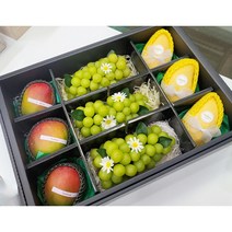 프리미엄 망고샤인 이바지 과일바구니 상견례선물 승진축하 출산축하 첫인사 기업단체선물, 최고급 실크 겹보자기