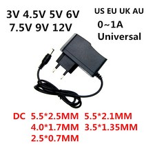 교류 어댑터 LED 조명 스트립 CCTV용 전원 공급 장치 AC 110240V DC 3V 45V 5V 6V 75V 9V 12 V 05A 1A 3 45 5 6 75 9 볼트 충전기, 92.DC  Plug 2507MM  EU9V