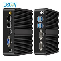 XCY 미니 PC 인텔 셀러론 J4125 듀얼 기가비트 NIC 2x RS232 산업용 컴퓨터, 4G RAM 128G SSD WiFi, Pentium 3805U DDR3L
