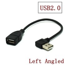 10cm 1M USB 2.0 A 수-암 90 앵글 연장 어댑터 호환 케이블 USB2.0 오른쪽/왼쪽/아래/위 코드 0.5, 03 Left Angled_03 20CM