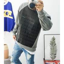 3XL 남자빅사이즈 겨울 기모 포인트 패딩맨투맨 베이직티셔츠