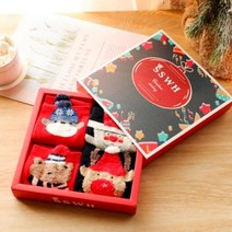기타 바보사랑[카플스][4켤레세트]성탄 세트 박스포함 크리스마스 양말세트